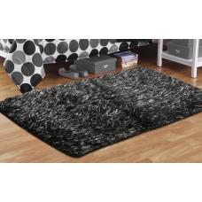 your zone black tinsel fur rug, 2'6" x 3'2"   552182128